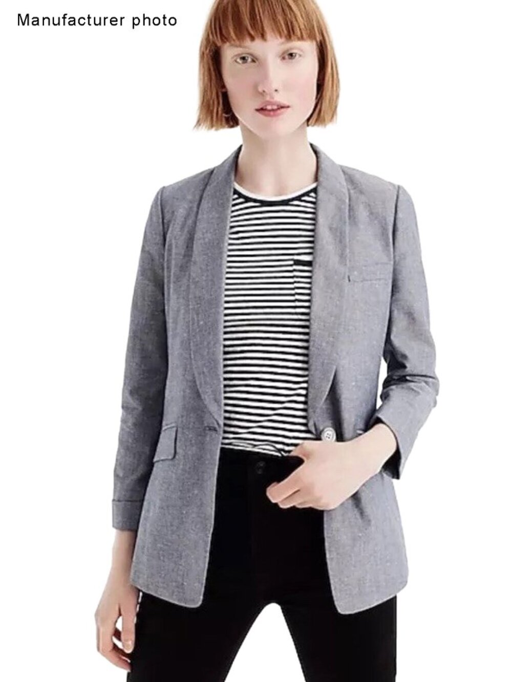J. Crew Unstructured Shawl Collar Cotton Linen Blazer 10 - Picture 12 of 13